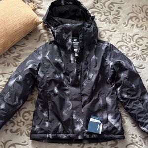Wantdo Women's Black Patterned Ski Jacket with Hood